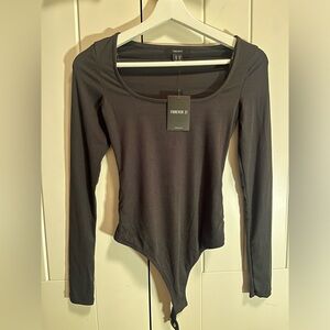 New With Tags Forever 21 Charcoal Grey Bodysuit Size XS